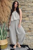 Lina Linen Blend Barrel Pant Washed Mocha